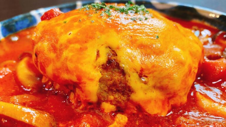 プロ直伝『本当においしいトマト煮込みチーズハンバーグ』Making Tomato Stewed Cheese humberg steak directly by Professional