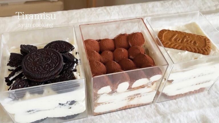 材料3つ！1つの生地から3種類作れる！簡単ティラミス作り方 「オレオティラミス・ロータスティラミス」Tiramisu 티라미수