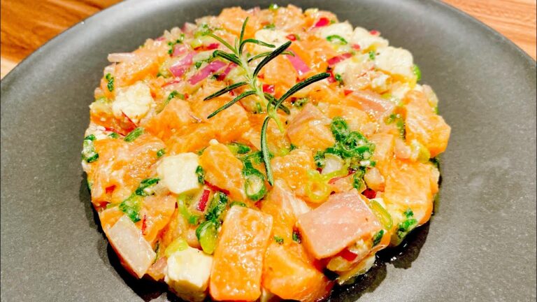 【サーモンのタルタル　クリームチーズ仕立て】家で簡単に作れるワイン飯！@enjoydrinkingathome