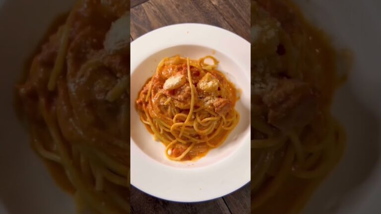【簡単クリームパスタ】エビとトマトのクリームパスタ