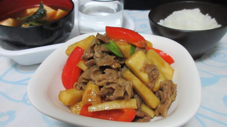 【咀嚼音】豚肉と長芋の甘辛炒め | Homemade Japanese Food ASMR