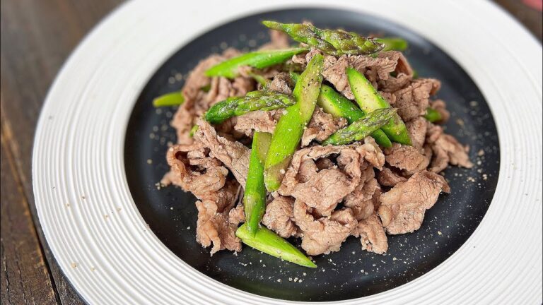 牛肉とアスパラの塩ダレ炒め