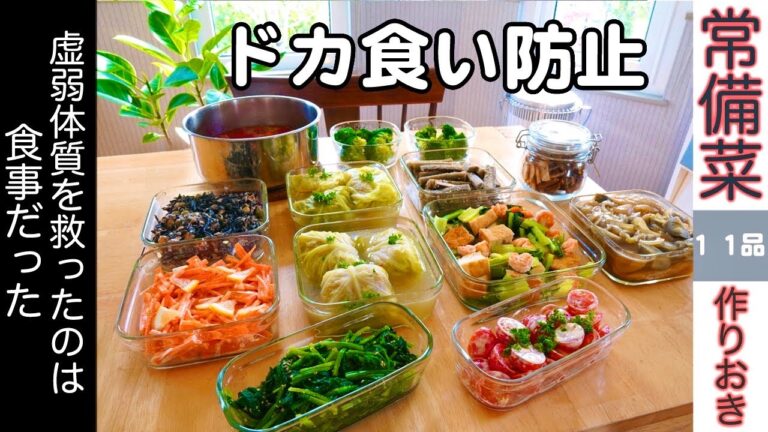 常備菜【ドカ食い防止】低カロリー高栄養！11品作り置きvlog自己紹介#1
