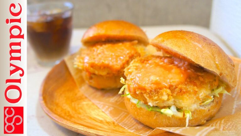 オリンピックの超簡単レシピ　海老カツバーガーの作り方