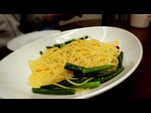 ペペロンチーノ研究所が考え出した　究極のペペロンチーノ　にんにくの芽のペペロンチーノが病的な旨さだった！