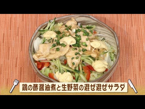 ナマなキッチン「鶏の酢醤油煮と生野菜の混ぜ混ぜサラダ」