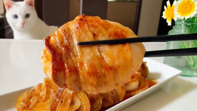 新玉ねぎの肉巻き New onion meat roll 【Rakurepi】楽チンレシピ