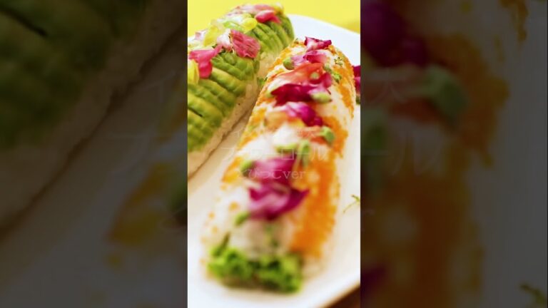 【とびっこ編/フラワーロール】サーモン×チーズの美味しい巻き寿司 #shorts #sushiroll #カリフォルニアロール #エディブルフラワー