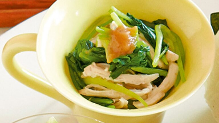 鶏ささみとみつ葉の梅和え