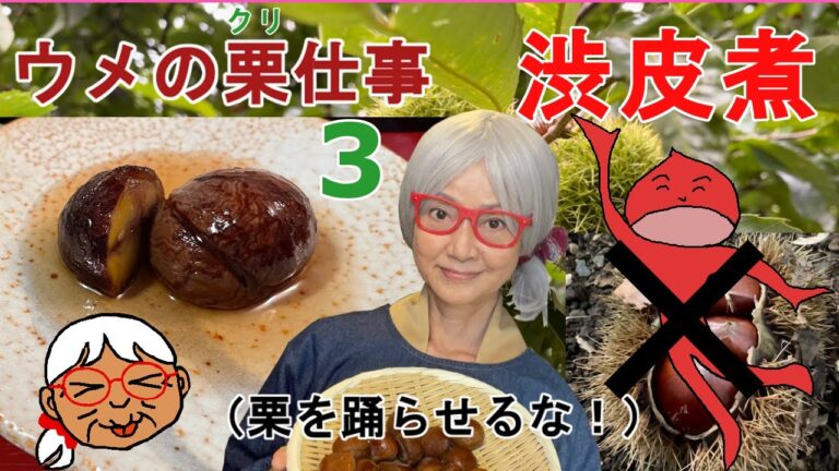 【栗の渋皮煮を作ろう】ウメの栗仕事③　栗を使ってひと手間。栗を躍らせるな！