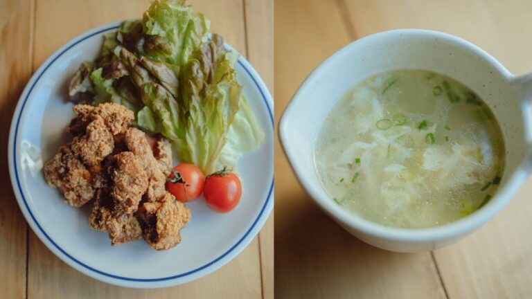阿波尾鶏のから揚げ・スープ How to make fried chicken.