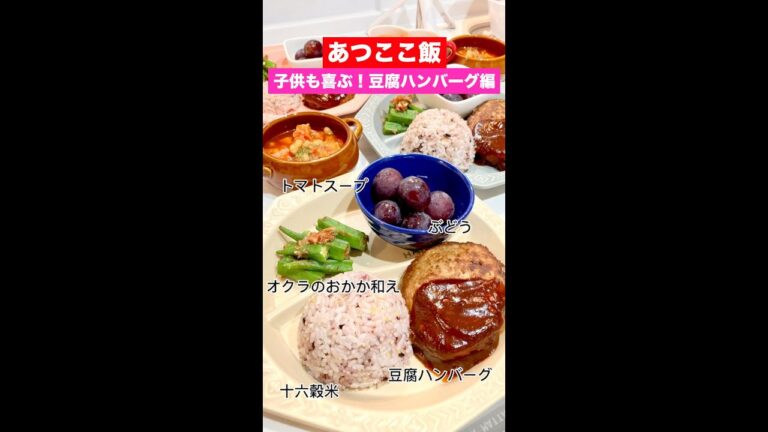 【あつここ飯】ボリューム満点💕簡単！豆腐ハンバーグプレート！ #shorts