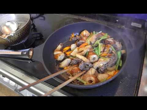 幸運な病のレシピ（ 553 )夜：厚揚げタケノコ牛肉テリテリ、唐揚げ、チーぅ揚げ、竹輪揚げ