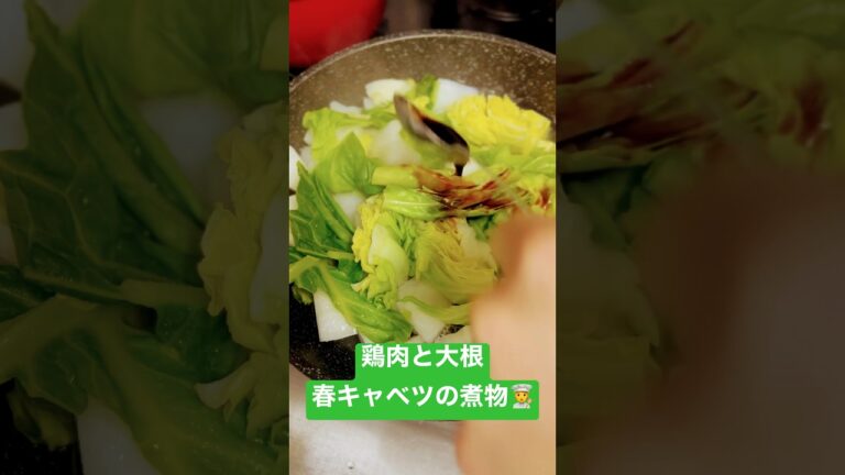 【超簡単！】鶏肉と大根と春キャベツの絶品煮物レシピ！美味しすぎてヤバイ！😋 #レシピ  #川越市