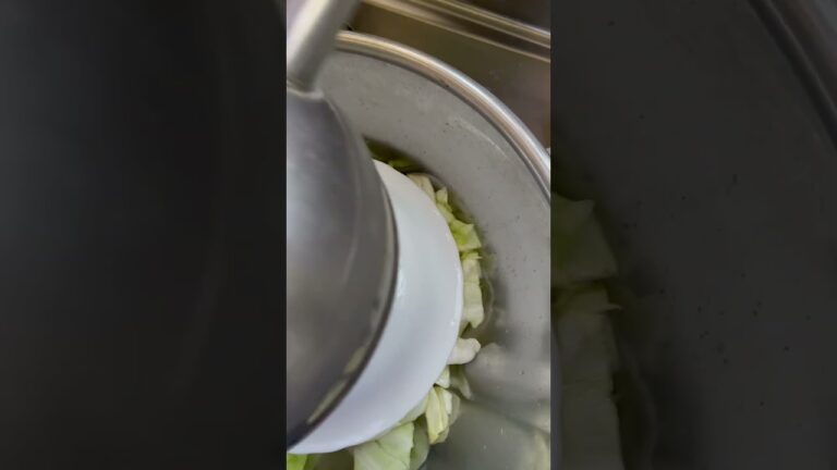 2023年10月24日。キャベツに塩、あと香り付けに塩漬け紫蘇の実を入れたシンプル漬物。