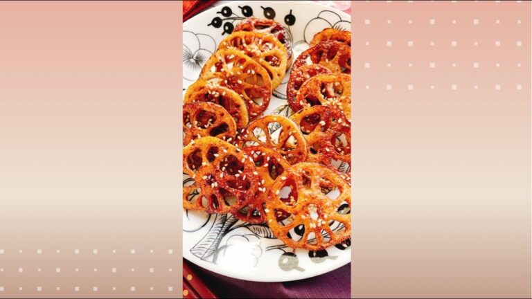 れんこんのバター醤油焼き/Lotus root grilled with butter and soy sauce.
