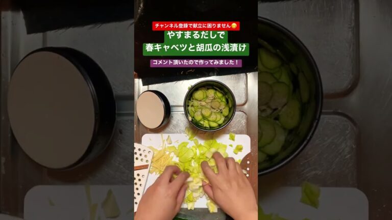 春キャベツと胡瓜の浅漬けをやすまるだしで作る方法 #shorts