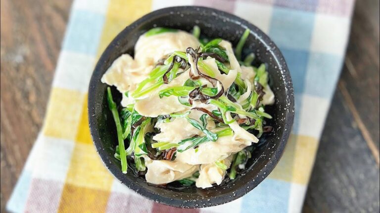 簡単副菜♪ ささみと豆苗のマヨ塩昆布和え