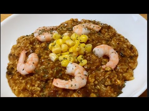 【レンジで簡単】オートミールでダイエット！簡単美味しいオートミールのカレーリゾット Delicious diet!  Oatmeal curry risotto #shorts