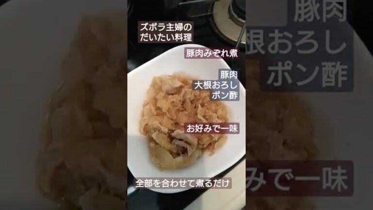 ズボラ主婦のだいたい料理🍴　＃3 豚肉のみぞれ煮　＃Shorts