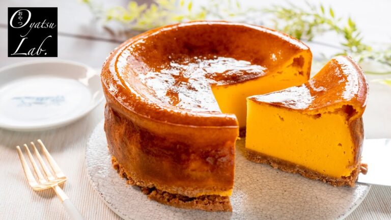 ミキサーで混ぜるだけ！かぼちゃのベイクドチーズケーキ / Pumpkin Baked Cheesecake | Oyatsu Lab.