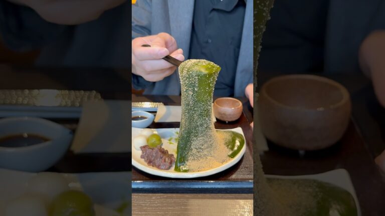 日本一伸びるもちもち抹茶わらび餅#京都グルメ#japanesefood