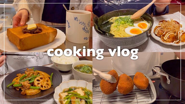 食事vlog｜たまには手抜きもする頑張らないおうちご飯🍞｜カレーパンを作って小倉トーストを食べる｜自炊記録