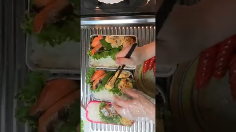 お弁当を詰める！シャケ弁当編🐟🌸②