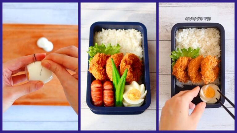 ✨オシャレ弁当🍱ギザギザゆで卵🥚作り方と詰め方。ご飯マジック💫#45