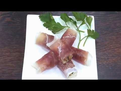 胡桃とクリームチーズの生ハムまき