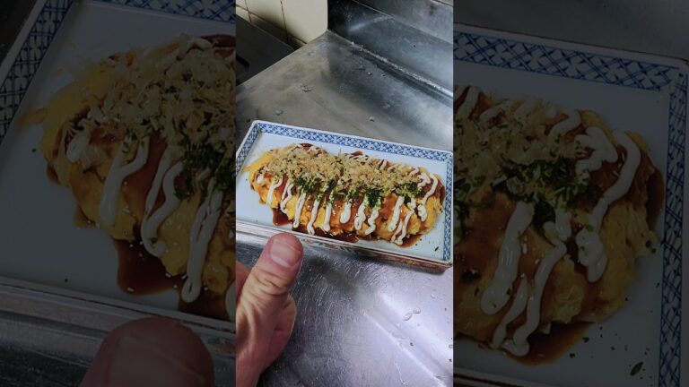 モチモチのトロトロ！【餅のモダン焼風】作ってみた！　#shorts