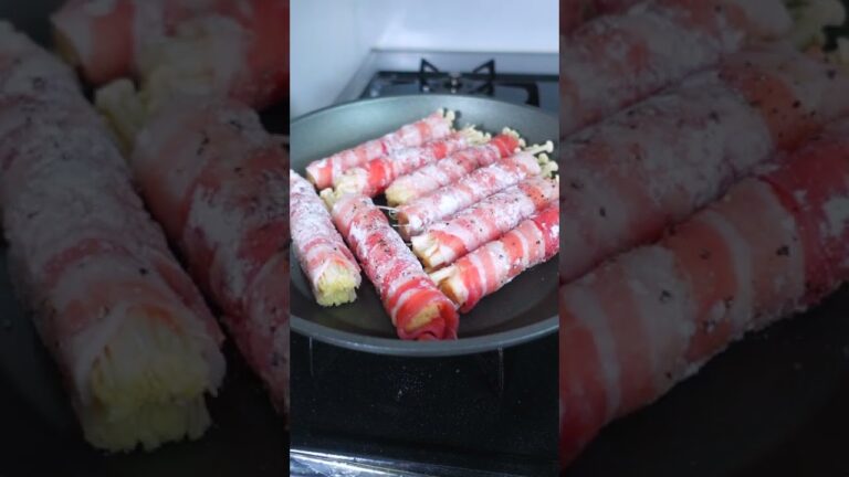 【低糖質】ポン酢不使用なのに酸っぱ過ぎない激うまのえのきの豚バラ巻きが作れちゃいます。全部食べて糖質11.9g。#shorts
