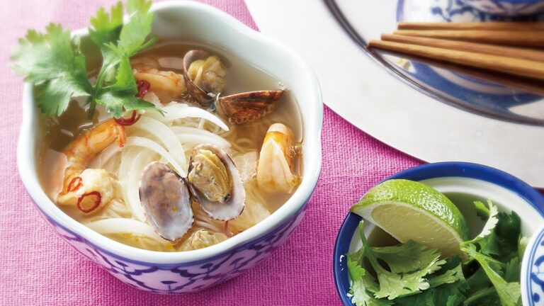 あさりとえびのそうめんでフォー風