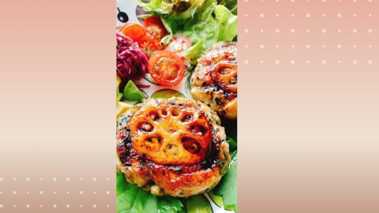 ごまれんこん鶏ハンバーグ/Sesame lotus root chicken hamburger steak