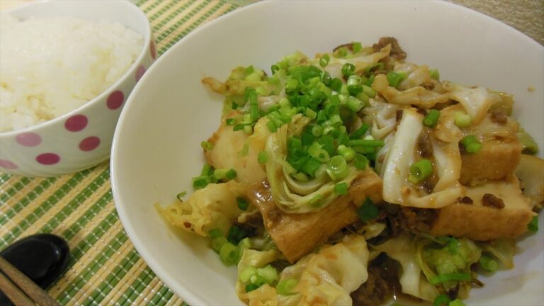【簡単レシピ】厚揚げとキャベツの味噌炒めの作り方【Stir-fried deep-fried tofu】