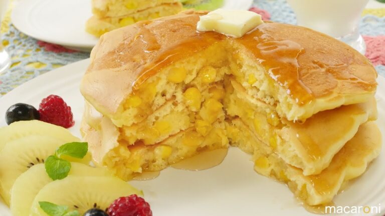 手作り 牛乳 チーズで ふわふわ！ とうもろこし パンケーキ のレシピ 作り方