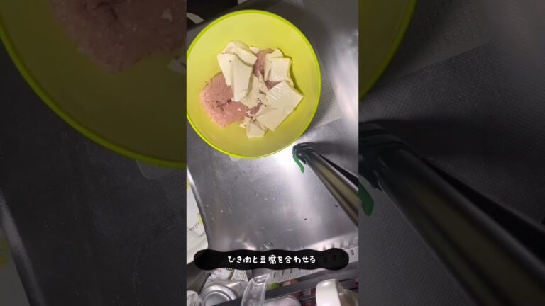 【カリふわ】和風？豆腐ハンバーグ、男子ごはん #shorts