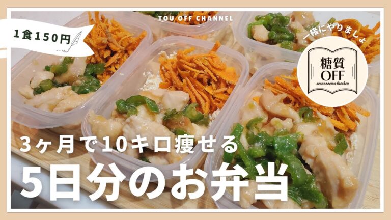 【ズボラ弁当】低糖質・高たんぱくな【チンジャオロース弁当】5日分まとめて作り置きする冷凍弁当の作り方と解凍方法