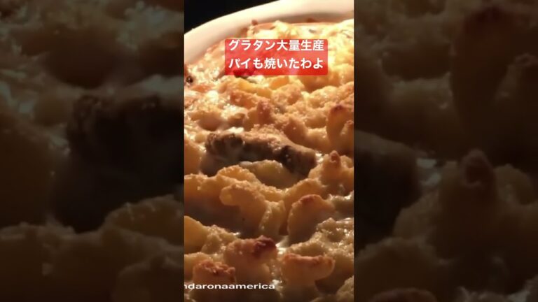 オーブンで大きなグラタンとパイを焼く #shorts @NandaronaAmerica