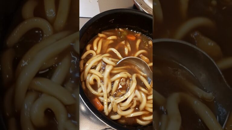 残ったカレーでカレーうどん😃