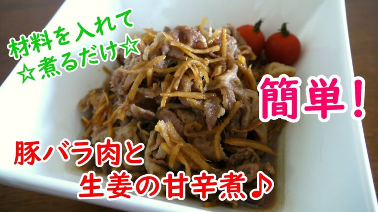 豚バラ肉と生姜の甘辛煮♪