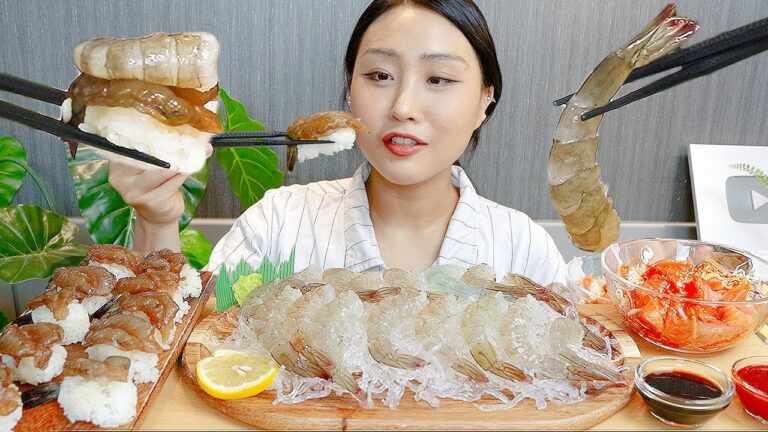 MUKBANG) 생새우 새우회 간장새우 초밥 먹방🦐 Raw shrimp & shrimp sushi ASMR eating