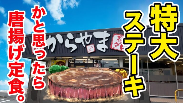 【なんじゃこりゃあ！】特大ステーキかと思ったら、唐揚げ定食だった！