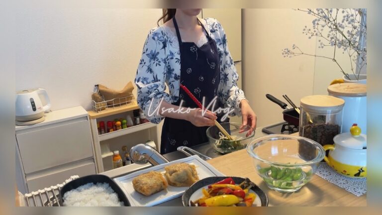 料理vlog | 4日分のお弁当作り・夜ご飯・ショッピングモールでお買い物 | 巾着餃子・豚しゃぶそうめん弁当