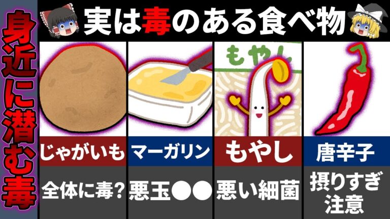 【ゆっくり解説】意外と知らない！？実は毒が含まれている食べ物