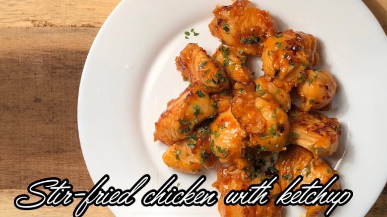 フランスで作るチキンのケチャップ炒め stir fried chicken with ketchup