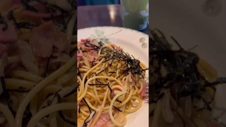 本日の昼メシ【ベーコンときのこスパゲティ】