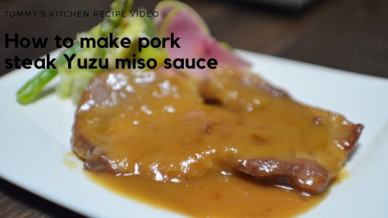 豚ロースステーキのゆず味噌ソースの作り方《簡単♪豚肉レシピ》 How to make a pork steak Yuzu miso sauce