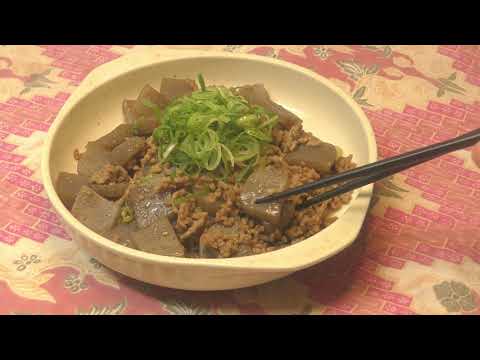 ひき肉とこんにゃくの生姜炒め