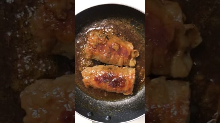 大葉とチーズの豚肉巻きが美味すぎて最高 #asmr #豚肉レシピ #shorts